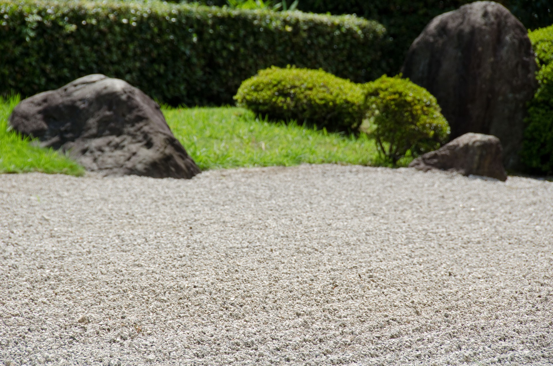 Stone garden of Zen Buddhism in Japan